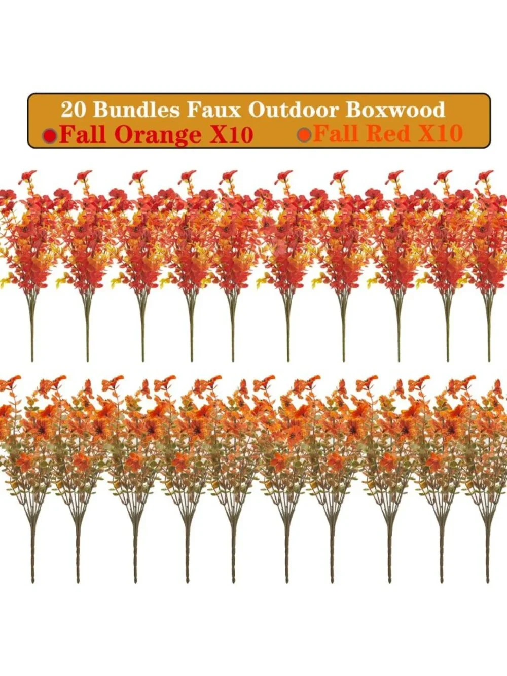 20 Bundles UV Resistant Artificial Fall Flowers - Faux Eucalyptus & Daisy Decor